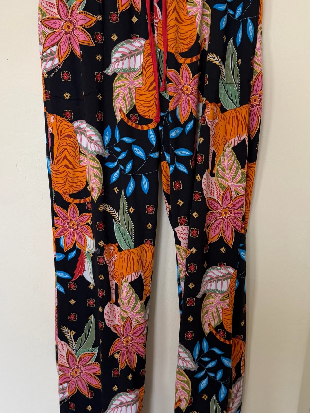 Room Service Black Floral & Tiger Print Pajama Set - Picture 7 of 9